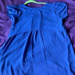 Girls Blue Short Sleeve Dress